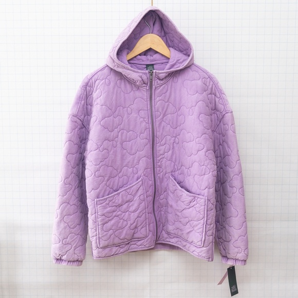 NWT Wild Fable Hooded Quilted Jacket - Light Purple - Size M - Picture 7 of 9